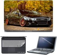 Skin Yard 3in1 Combo- Audi Car Laptop Skin with Screen Protector & Keyguard -15.6 Inch Combo Set   Laptop Accessories  (Skin Yard)