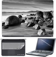 Skin Yard Black & White Moeraki Boulders Laptop Skin with Screen Protector & Keyboard Skin -15.6 Inch Combo Set   Laptop Accessories  (Skin Yard)