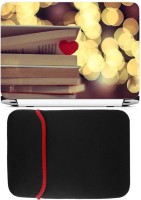 FineArts Heart in Book Laptop Skin with Reversible Laptop Sleeve Combo Set   Laptop Accessories  (FineArts)