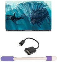 Skin Yard Sea Monsters Laptop Skin with USB LED Light & OTG Cable - 15.6 Inch Combo Set   Laptop Accessories  (Skin Yard)