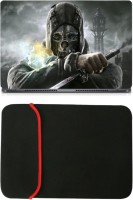 Skin Yard Justice Dishonored Game Laptop Skin with Reversible Laptop Sleeve - 14.1 Inch Combo Set   Laptop Accessories  (Skin Yard)