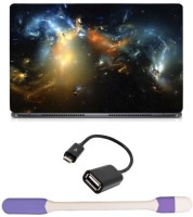 Skin Yard Nebulae Space Stars Laptop Skin -14.1 Inch with USB LED Light & OTG Cable (Assorted) Combo Set   Laptop Accessories  (Skin Yard)