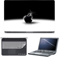 Skin Yard 3in1 Combo- Black Apple Laptop Skin with Screen Protector & Keyguard -15.6 Inch Combo Set   Laptop Accessories  (Skin Yard)