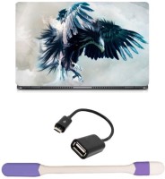 View Skin Yard Digital Eagle Laptop Skin with USB LED Light & OTG Cable - 15.6 Inch Combo Set Laptop Accessories Price Online(Skin Yard)