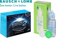 Bausch & Lomb Purevision 2 with Lens Care Kit By Visions India Monthly(-9.50, Contact Lenses, Pack of 6)