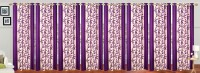 Ville Style 214 cm (7 ft) Polyester Door Curtain (Pack Of 8)(Floral, Purple)