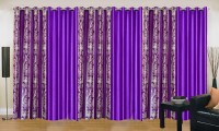 Ville Style 214 cm (7 ft) Polyester Door Curtain (Pack Of 6)(Abstract, Purple)