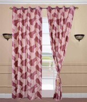 JT International 213.36 cm (7 ft) Polyester Door Curtain (Pack Of 2)(Striped, Multicolor)
