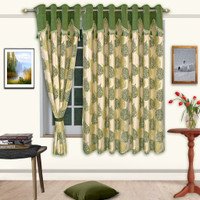 Cortina Polyester Window Curtain 150 cm (4.8ft) Single Curtain(Floral Green) RS.532.00