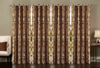 Ville Style 214 cm (7 ft) Polyester Door Curtain (Pack Of 4)(Abstract, Brown)