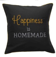 Band Box Embroidered Cushions Cover(40.64 cm*40.64 cm, Black)