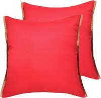 Ans Striped Cushions Cover(Pack of 2, 40 cm*40 cm, Red)