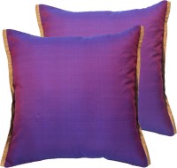 Ans Striped Cushions Cover(Pack of 2, 40 cm*40 cm, Purple)