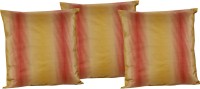 Maba Striped Cushions Cover(Pack of 3, 43 cm*43 cm, Yellow)