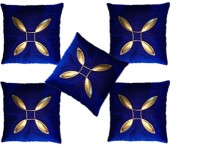 MS Enterprises Self Design Cushions Cover(Pack of 5, 40 cm*40 cm, Blue)