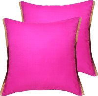 Ans Striped Cushions Cover(Pack of 2, 40 cm*40 cm, Pink)