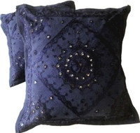 Amazing India Embroidered Cushions Cover(Pack of 2, 40 cm*40 cm, Blue) RS.399.00