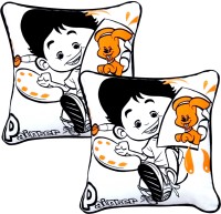 Homeblendz Abstract Cushions Cover(Pack of 2, 20 cm*20 cm, White, Black, Orange)