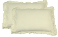 Shraddha Collections Solid Pillows Cover(Pack of 2, 40.65 cm*61 cm, White, Yellow)