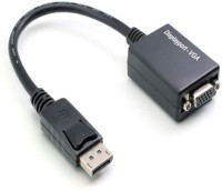 Microware Display Port Male To VGA Female 0.254 m HDMI Cable(Compatible with VGA External Screen, Laptop, Black, One Cable)