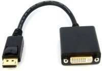 Microware Display Port Male to DVI Female 0.254 m HDMI Cable(Compatible with DVI External Screen, Laptop, Black, One Cable)