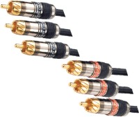 MX Composite 3 meters 3 m Copper Braiding RCA Audio Video Cable(Compatible with Mobile, Laptop, Tablet, Mp3, Gaming Device, Multicolor)