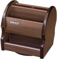 XINGLI Tukins 2 2 Compartments Wood Pen Stand(Brown)