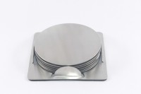 Clobber 6 Compartments Stainless Steel Coaster(Steel, Silver)