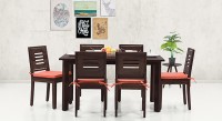 View Urban Ladder Capra (With Removable Cushions) Solid Wood Dining Chair(Set of 2, Finish Color - Mahogany) Furniture (Urban Ladder)