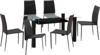 View HomeTown Presto Glass 6 Seater Dining Set(Finish Color - Dark Brown) Price Online(HomeTown)