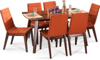 View Durian JEFFREY Solid Wood 6 Seater Dining Set(Finish Color - Walnut) Price Online(Durian)