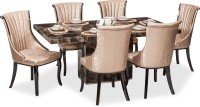 View Durian KARA DINING SET Stone 6 Seater Dining Set(Finish Color - Beige) Price Online(Durian)