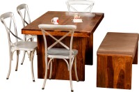 View Induscraft Solid Wood 6 Seater Dining Set(Finish Color - Brown) Furniture (Induscraft)