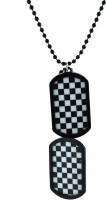 the jewelbox Checkered Flag Debossed Black Dog Tag