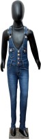 Sunday Casual Dungaree For Girls Solid Denim(Blue)