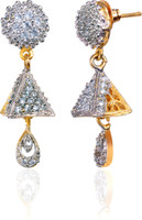 Alysa Aamolika Cubic Zirconia Brass, Alloy, Silver Jhumki Earring RS.399.00