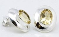 YugshaJewels YJE-78 Citrine Silver Stud Earring YugshaJewels YJE-78 Citrine Silver Stud Earring