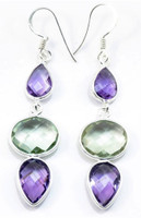 YugshaJewels Sparkling Amethyst Sterling Silver Dangle Earring YugshaJewels Sparkling Amethyst Sterling Silver Dangle Earring