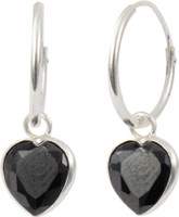 Abhooshan Tender Heart Cubic Zirconia Sterling Silver Hoop Earring RS.499.00