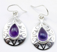 YugshaJewels YJE-29 Amethyst Silver Dangle Earring YugshaJewels YJE-29 Amethyst Silver Dangle Earring
