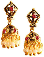 Being Women Elegant Gold Butterfly Alloy Jhumki Earring RS.282.00