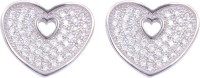 abhooshan Tender Heart Cubic Zirconia Sterling Silver Stud Earring