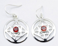 YugshaJewels YJE-14 Garnet Silver Dangle Earring YugshaJewels YJE-14 Garnet Silver Dangle Earring