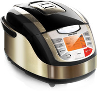 REDMOND RMC-M4502E, Digital smart multicooker Rice Cooker, Food Steamer, Slow Cooker, Deep Fryer(5 L, Black, Metallic)