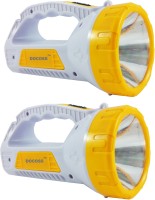View DOCOSS Pack Of 2-PR-959-Yellow- Rechargeable Bright Led Torch + Emergency Lamp Light Torches(Multicolor) Home Appliances Price Online(DOCOSS)