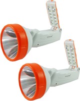 DOCOSS Pack Of 2-Orange 2 in1-Rechargeable Led + Emergency Lamp Light Torches(Orange)   Home Appliances  (DOCOSS)