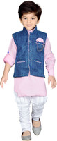 AJ Dezines Boys Festive & Party Kurta, Waistcoat and Pyjama Set(Pink Pack of 1) RS.1399.00