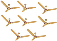 BLUE SAPPHIRE Fusion 48 Ceiling Fan Golden Pack of 8 1200 mm 3 Blade Ceiling Fan(Blue, Pack of 8)