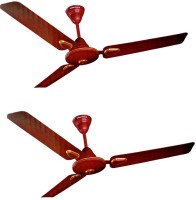 Crompton Cool breeze Deco Pack of 2 1200 mm 3 Blade Ceiling Fan(Brown)