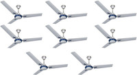 BLUE SAPPHIRE Fusion 48 Ceiling Fan Silver Blue Pack of 8 1200 mm 3 Blade Ceiling Fan(Blue, Pack of 8)